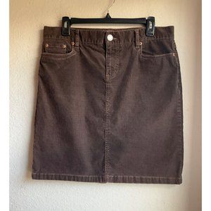 Vintage Old Navy Women’s Sz.10 Stretch Mini Skirt Corduroy Dark Brown Y2K